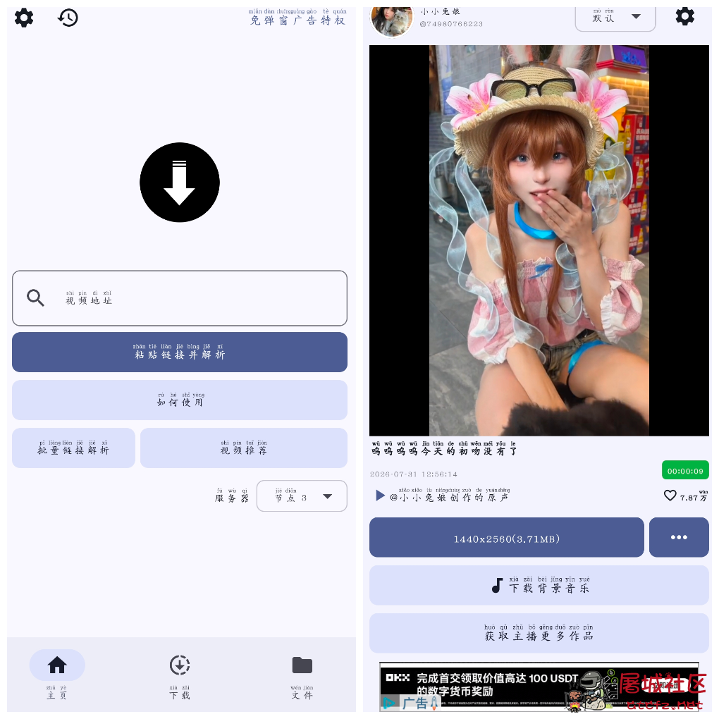 抖下载v2.1.0  批量短视频无水印背景音乐下载 TC辅助网www.tcsq1.com1683